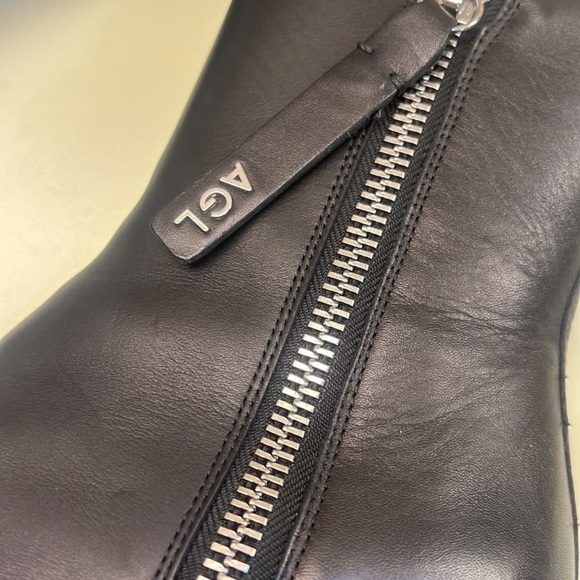 AGL Black Chunky Ankle Boots with Platform - Picture 11 of 11